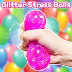 Pink Squishy Glitter Stress Balls Squeeze Fidget Toys For Kids Small  