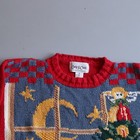 Vtg Ugly Christmas Sweater Womens 18 Party Knit Tree Teddy Bear Present Gift Red