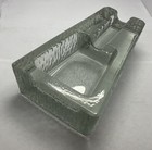 Vintage Heavy Glass Cigar Ashtray With Large Holder Area 