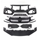 Type R Style Front Bumper Cover Kit W  Grille   Lip Fit For Honda Civic 2016-21