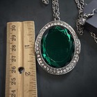Paparazzi Emerald Green Rhinestone Halo Pendant Necklace And Earrings Set Silver