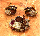 Delizza   Elster Juliana Purple Fruit Salad Cluster Brooch Clip On Earrings Set