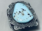 Gasp  146 Grams Vintage Navajo Turquoise Sterling Silver Bracelet