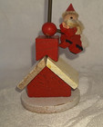 Vintage Holt Howard Wooden Santa On Pole See Video Rare  32 99