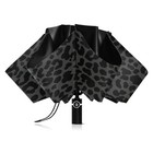 Alaza Folding Umbrella Dark Gray Leopard 46 Inch  Print