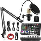Podcast Equipment Bundle  F998 Live Sound Card With Bm800 Recording Studio Mi   
