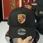 Porsche Crest Logo Trucker Hat  Embroidered Motorsport Apparel