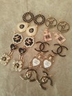 Lot Of 20 Stamped Zipper Pull  Designer Button Chanel Button Charm 