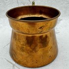Vintage Hammered Copper Pot mug Brass Handle Erzincanlilar Hand Made 3 25   x 4 5   