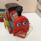 Vintage Fisher Price Huffy Puffy Wood Kids Train Toy Nursery Art Decor