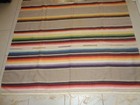 Antique Mexican Saltillo Serape Blanket Wool Green Blue Red Yellow 83x49