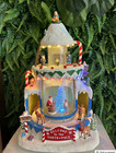 Christmas Village Carnival Animated Musical Arctic Scene Elf Double Rotation Fun
