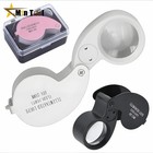 40x Magnifying Loupe Jewelry Eye Glass Magnifier Led Light Jewelers Loop Pocket