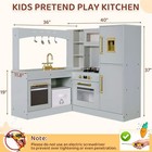 Corner Kids Kitchen Playset Wooden Pretend Cooking Toys W  Lights   Sounds Gifts