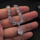 Luxury All Cz Cubic Zirconia Necklace Earrings Set Wedding Party Pageant Prom