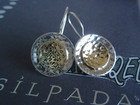 Silpada Rare Retired Sterling Silver 925 14k Yg Plate Hammered Earrings W1367 Lb