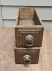 2 Vintage Wood Wooden Sewing Machine Drawers Storage Craft Parts Sew - Stained
