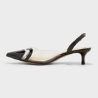 A New Day Shoes Womens Size 6 Black Clear Pointed Toe Heels Eleanor Heart Detail