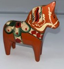 Swedish Vtg Nils Olsson Original Hand Painted Carved Wood Dala Horse Folk Art