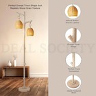 68  High Farmhouse Rustic Country Cottage Floor Lamp Tree Trunk Faux Wood
