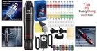 Tattoo Machine Kit Rotary Pen Power Supply Foot Pedal 20 Cartridges 7 Inks Set