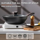 Nonstick Wok With Lid  12 Inch Woks   Stir-fry Pans  Granite Stone Coat