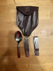 Vintage Bsa Imperial Boy Scout Utensil Set Folding Knife Fork Spoon Carry Case