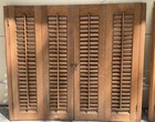 2 Sets 29 1 4  T X 34 1 2  W Wood Interior Louver Plantation Window Shutters Vtg