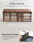Folding Storage Ottoman Bench 43  Padded Seat Faux Leather 660lb coffee Brown