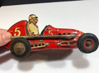 Vintage Yonezawa Tin Racing Car With Driver Racer  5 Special Made In Japan 50 s