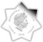 Australia Christmas Tree 2016 1oz Star Shaped Silver Proof  1 Coin