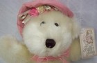 Dan Dee Teddy s Teddy White Bear W  Pink Hat   Bow 8  Plush Stuffed Animal New