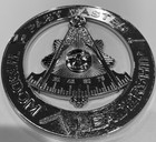 Freemason Masonic Past Master Cut-out Car Emblem With Quadrant Chrome Metal Deco