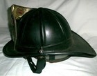 Vintage Tolland Ct  Black Leather Fire Man Helmet Engine 140 Cairns Brother Tool