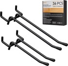 4 6 Inch Black Pegboard Hooks  36 Pack Heavy Duty Double Arm Peg Board Straig   