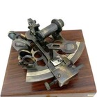 Brass Pocket Antique  Sextant Navigation Nautical Marine Vintage Wooden Box