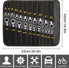 24-piece Metric   Sae Ratcheting Wrench Set  72-tooth  With Organizer Roll Up