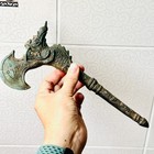Antique 100y Khmer Deity Weapon Green Axe Deagon Ancient Warrior Angkorwat 18489