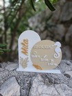 Personalized Baby Birth Announcement Keepsake Plaque  Sea Life Seahorse  White