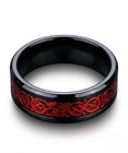      New Red Celtic Dragon Black Tungsten Carbide Ring Mens Jewelry Wedding Band