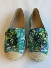 Lauren Lorraine Shoes Womens Size 8 5 Espadrille Flats Embellished Tropical Espi