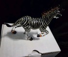 Hand Blown Glass Figurine Miniature Zebra Hand Painted Decor Gift Wildlifes Zoo