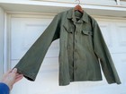 Vtg Ww2 Us Military Army Green Button Field Shirt Jacket Hbt Og 107 Poplin Wwii