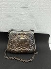 Antique German Silver Repousse Coin Purse Compact 1900-1910 Art Nouveau
