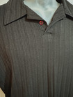 Vintage Men s Positano Black Ribbed One Button V-neck Short Sleeve Shirt Large