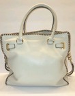 Michael Kors Hamilton Vintage Leather Cream Braided Tote With Gold Accents