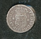 1757 Peru Silver 1 2 Real Coin
