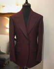 Burgundy Men Suits Wide Peak Lapel Formal Business Wedding Groom Tuxedo 2 Pieces