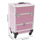 Rolling Makeup Train Case Salon 4 In 1 Cosmetic Trolley Organizer Makeup Box