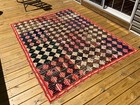 Antique 1890 s Era Log Cabin Quilt Courthouse Steps Small Pieces